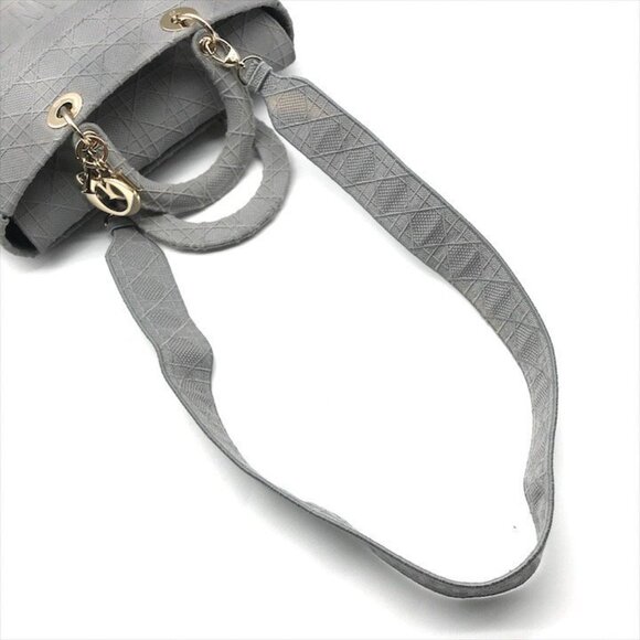 Christian Dior Lady D-Lite Handbag 2-way hand/shoulder bag, grey. - Picture 8 of 11